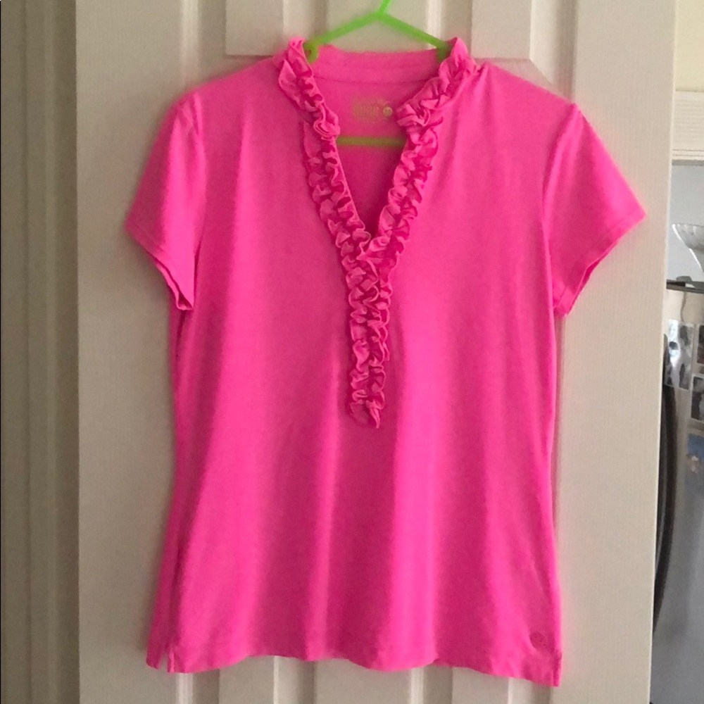 Lilly Pulitzer Frida Ruffle Polo Luxletic 50+